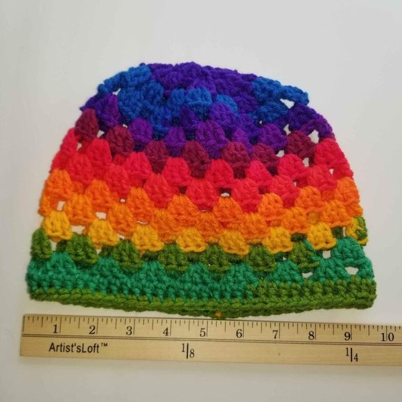 Rainbow Colorful Winter Beanie Hat - Picture 4 of 4